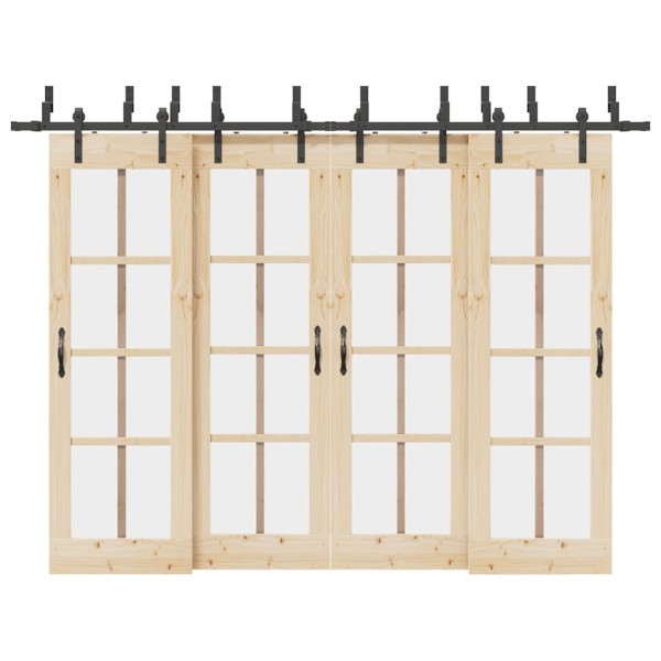 Sliding door hardware set, black width, 305 cm, steel