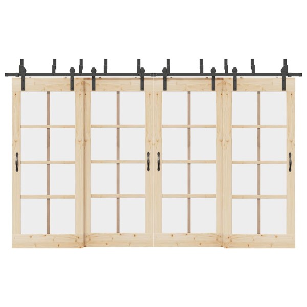 Sliding door hardware set, black width, 366 cm, steel