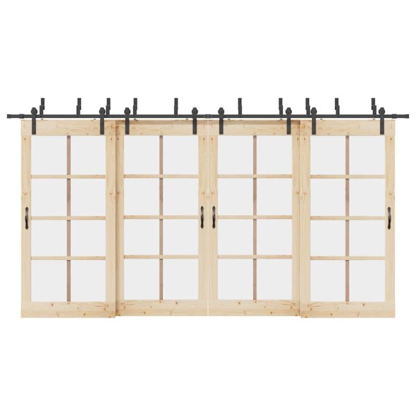 Sliding door hardware set, black width, 427 cm, steel
