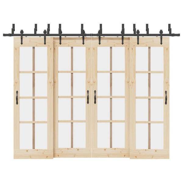 Sliding door hardware set, black width, 305 cm, steel