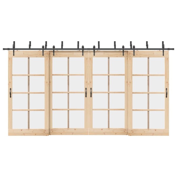 Sliding door hardware set, black width, 427 cm, steel