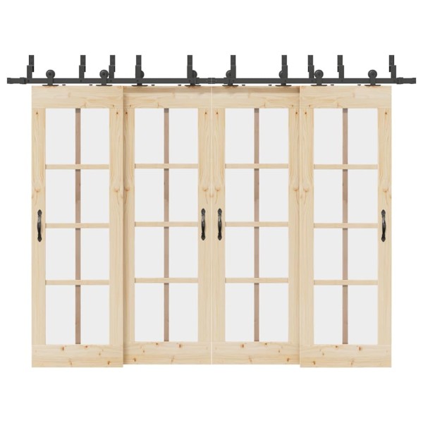 Sliding door hardware set, black width, 305 cm, steel