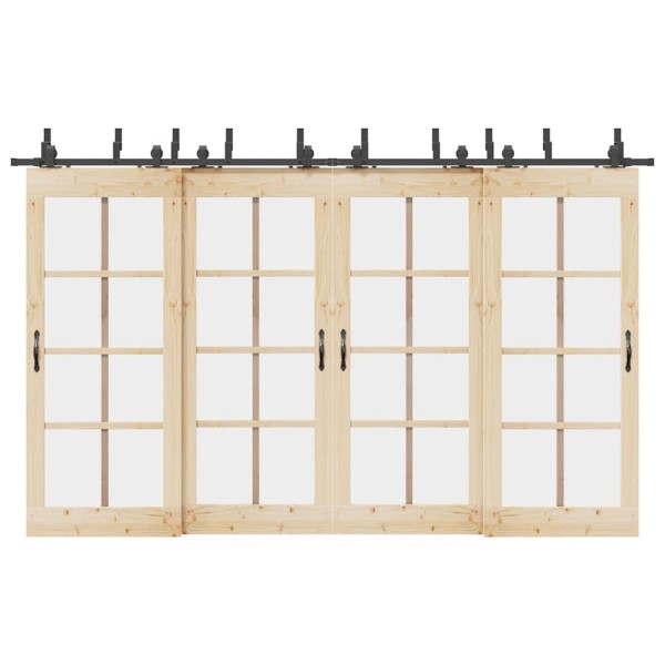 Sliding door hardware set, black width, 366 cm, steel