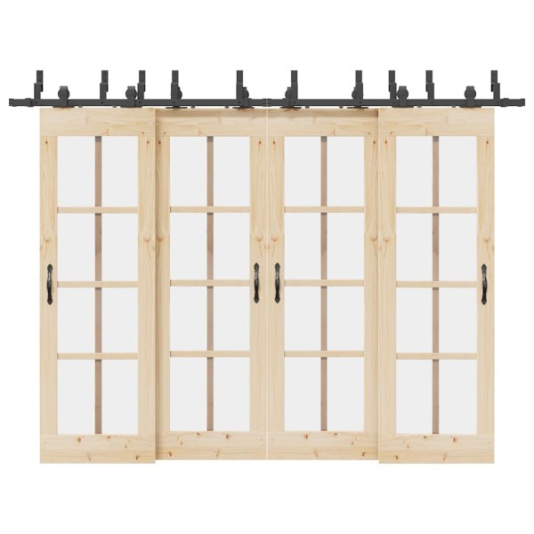 Sliding door hardware set, black width, 305 cm, steel