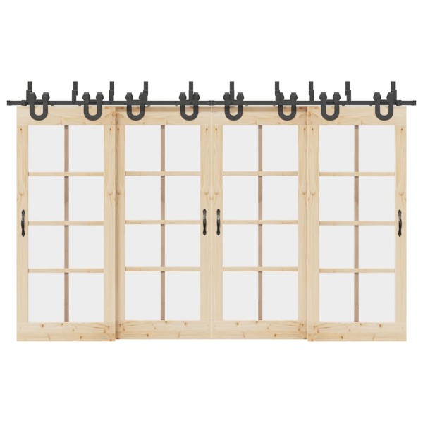 Sliding door hardware set, black width, 366 cm, steel