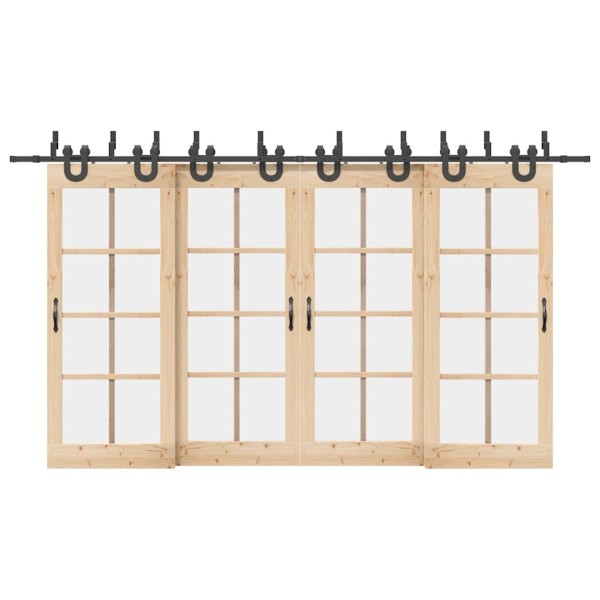 Sliding door hardware set, black sp., 400 cm, steel