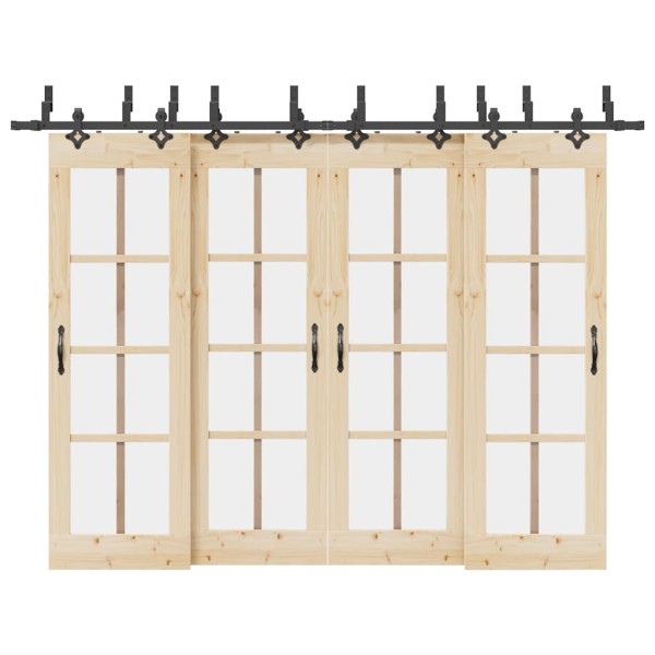 Sliding door hardware set, black width, 305 cm, steel