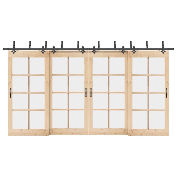 Sliding door hardware set, black width, 427 cm, steel