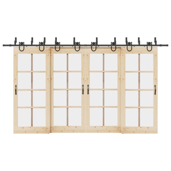 Sliding door hardware set, black sp., 400 cm, steel