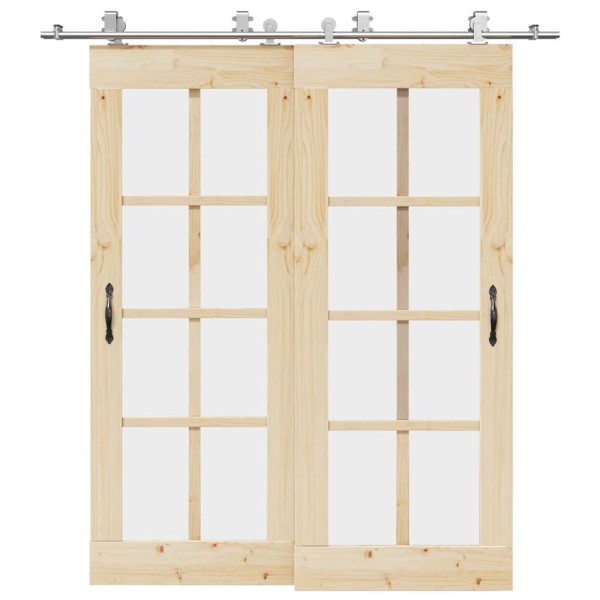 Sliding door hardware set, silver, 200cm, stainless. steel