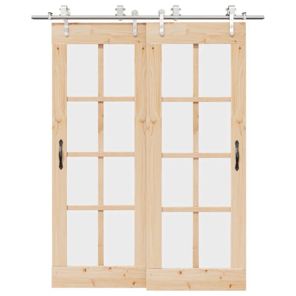 Sliding door hardware set, silver, 183cm, stainless. steel