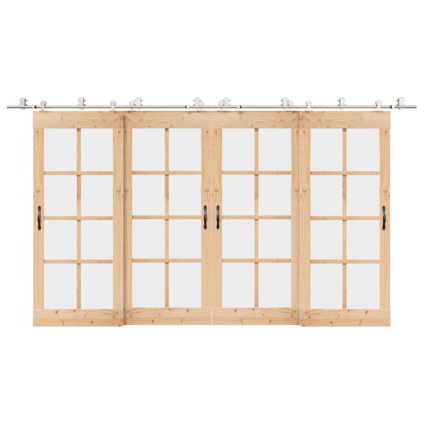 Sliding door hardware set, silver, 200cm, stainless. steel