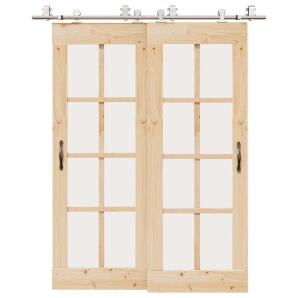 Sliding door hardware set, silver, 183cm, stainless. steel