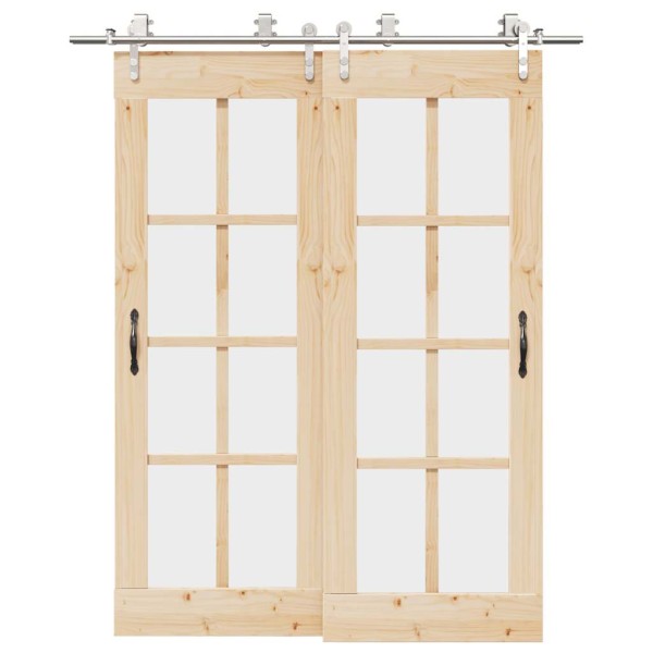Sliding door hardware set, silver, 183cm, stainless. steel