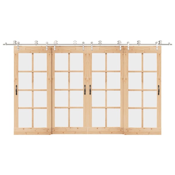 Sliding door hardware set, silver, 400cm, stainless. steel