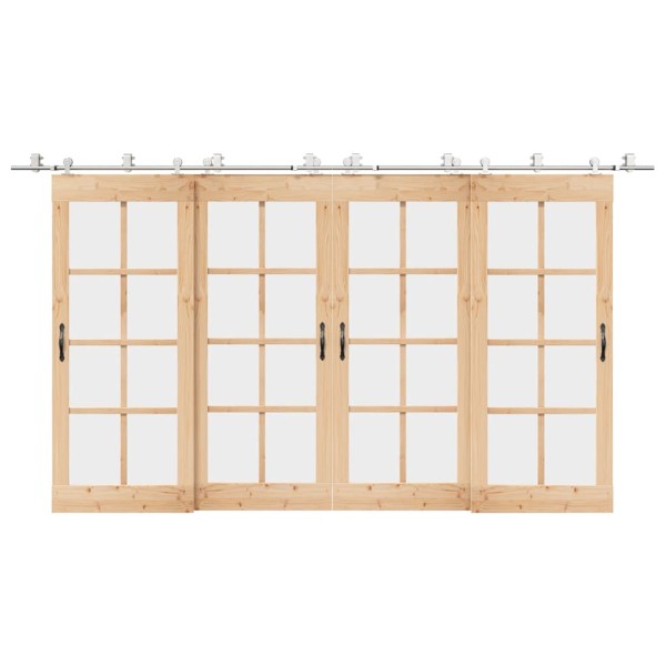 Sliding door hardware set, silver, 400cm, stainless. steel