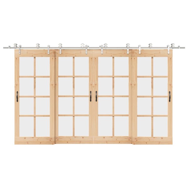 Sliding door hardware set, silver, 400cm, stainless. steel