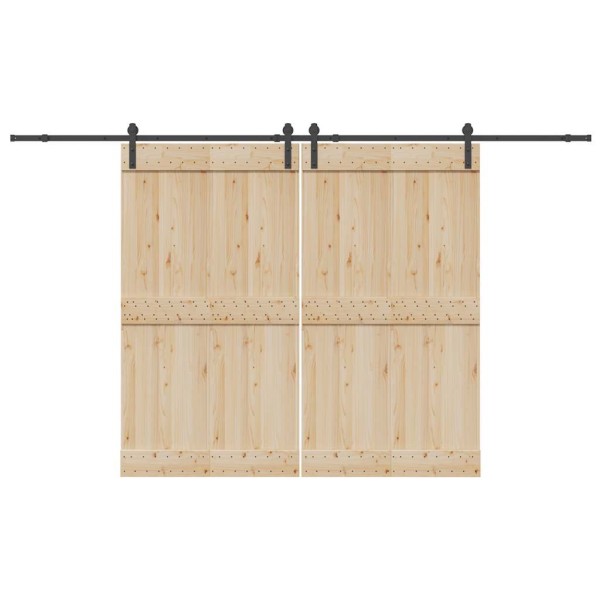 Sliding door hardware set, black width, 366 cm, steel