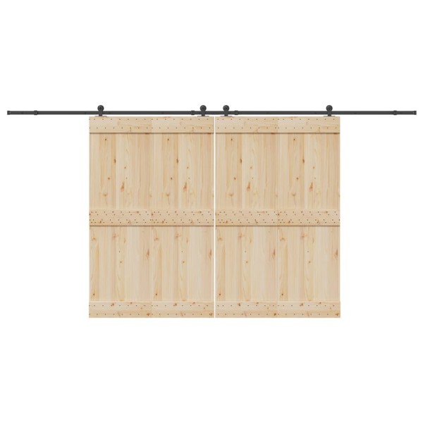 Stumdomų durų įrangos rinkinys, juodos sp., 427 cm, plienas