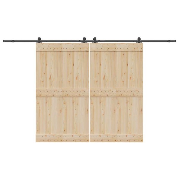 Sliding door hardware set, black width, 366 cm, steel