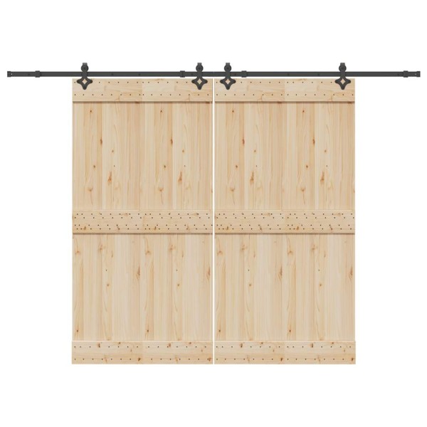Sliding door hardware set, black width, 305 cm, steel