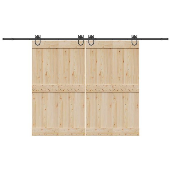 Sliding door hardware set, black width, 366 cm, steel
