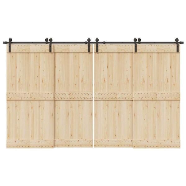 Sliding door hardware set, black width, 366 cm, steel