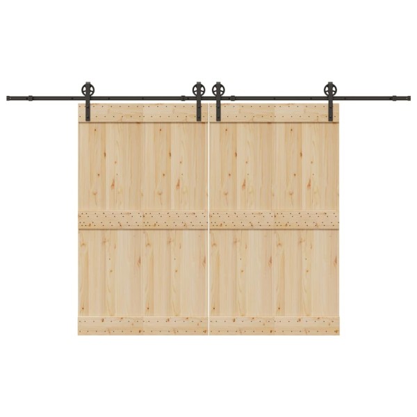 Sliding door hardware set, black width, 366 cm, steel