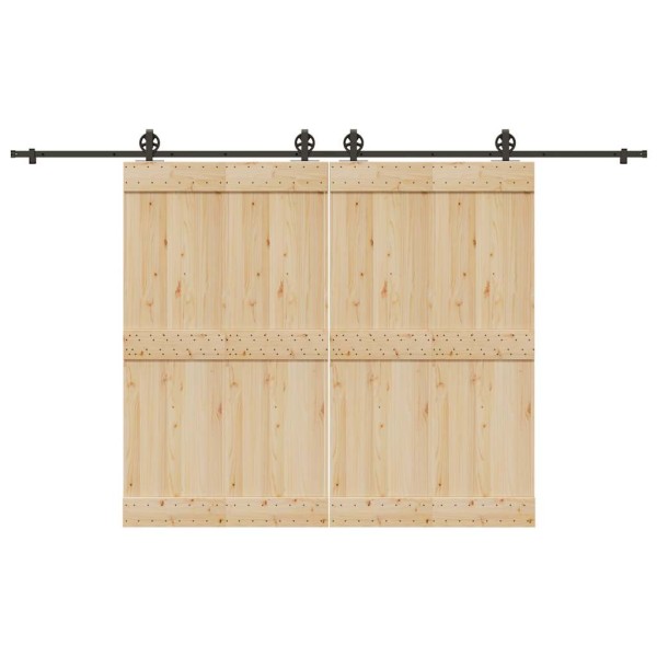Sliding door hardware set, black width, 366 cm, steel