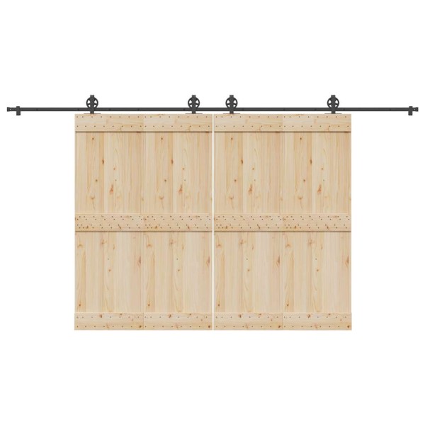 Sliding door hardware set, black sp., 400 cm, steel