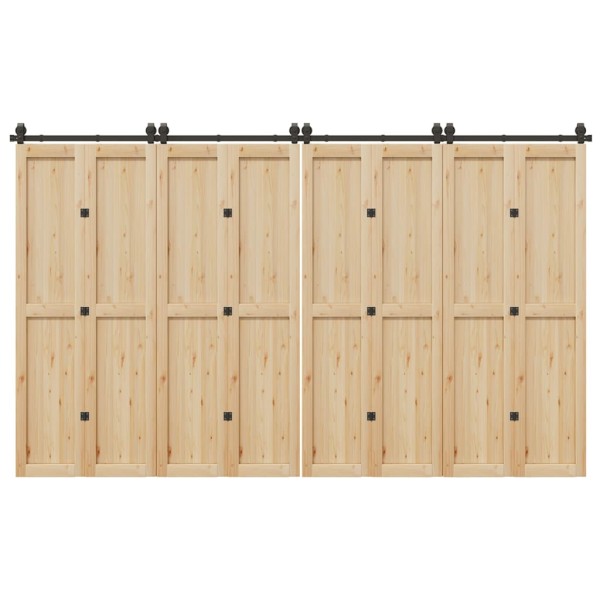 Sliding door hardware set, black width, 366 cm, steel