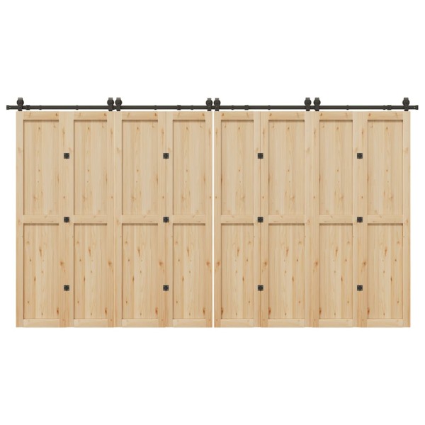 Sliding door hardware set, black sp., 400 cm, steel