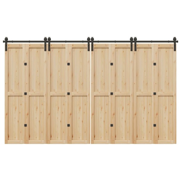 Sliding door hardware set, black width, 366 cm, steel