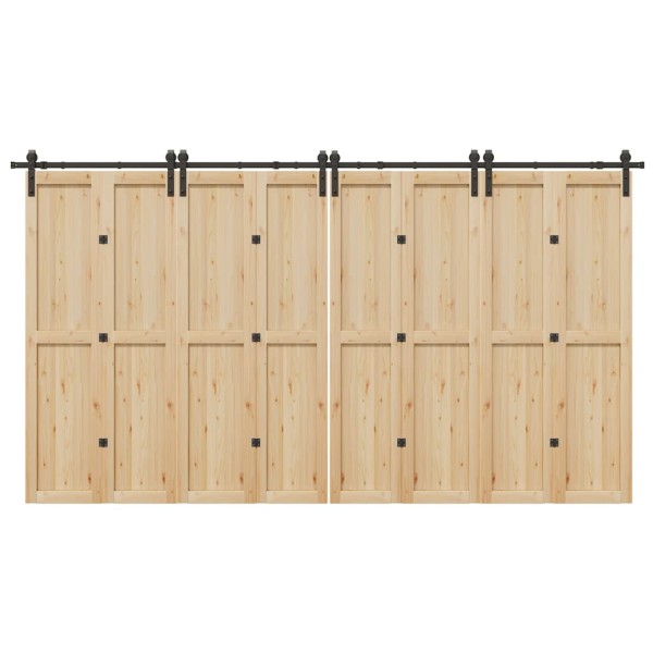 Sliding door hardware set, black sp., 400 cm, steel