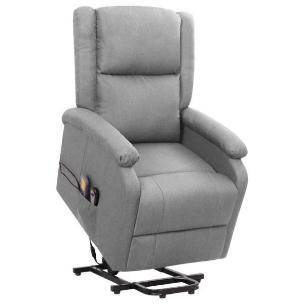 Standing massage chair, light gray, fabric