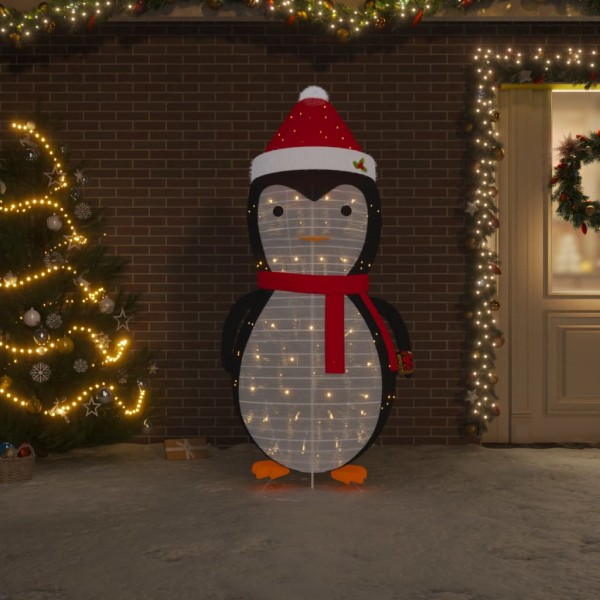 Christmas LED decoration penguin, 180cm, luxurious fabric