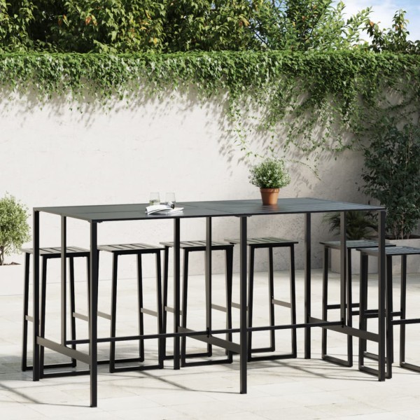 Bar table, black, 200x100x110cm, steel