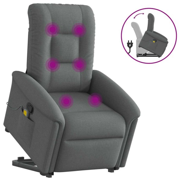 Standing massage chair, dark gray, fabric