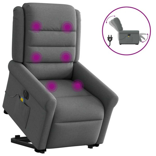 Standing massage chair, dark gray, fabric