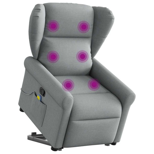 Standing massage chair, light gray, fabric