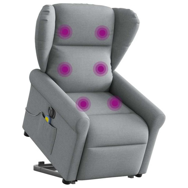 Standing massage chair, light gray, fabric