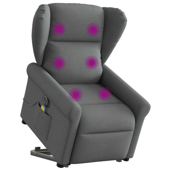 Standing massage chair, dark gray, fabric