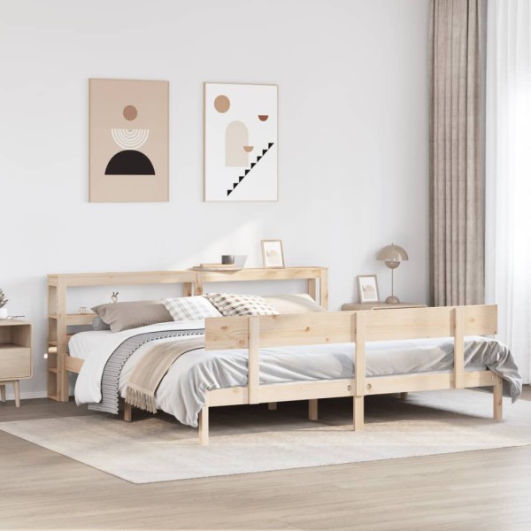 Bed frame without mattress, 180x200cm, solid pine wood