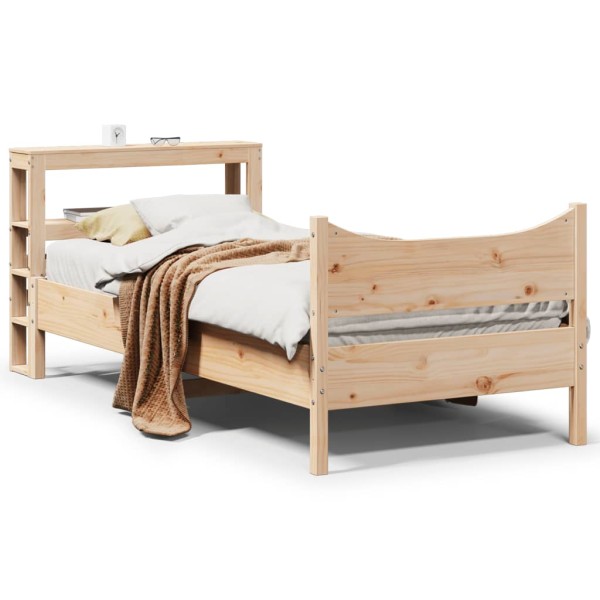 Bed frame with headboard, 75x190cm, solid pine wood