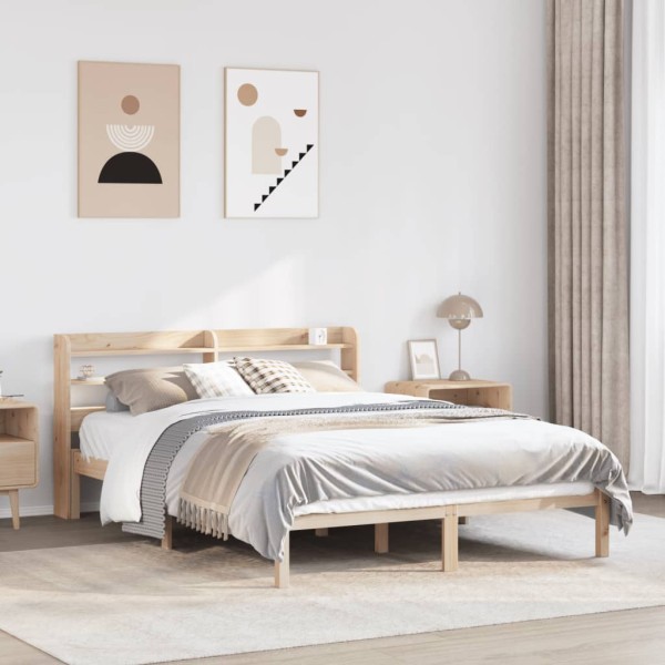 Bed frame without mattress, 135x190cm, solid pine wood