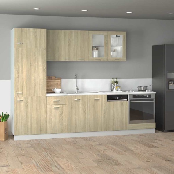 Set of kitchen cabinets, 8 pieces, "Lyon", oak