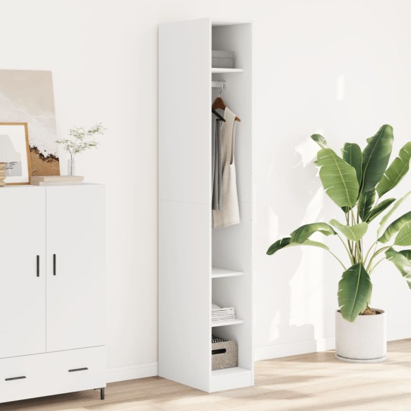 Wardrobe, white, 30x50x200cm, processed wood