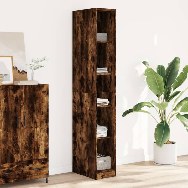 Wardrobe, smoky oak, 30x50x200cm, treated wood