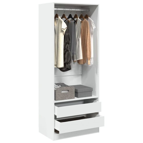 Wardrobe, white, 80x50x200cm, processed wood