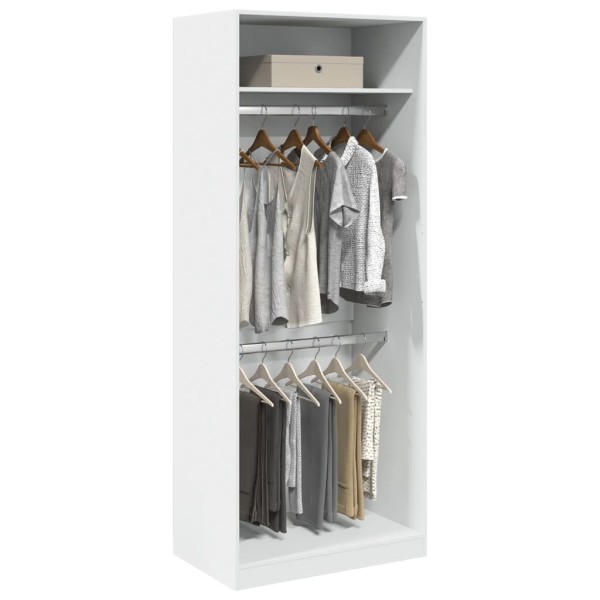 Wardrobe, white, 80x50x200cm, processed wood